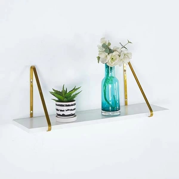 Raft muri NEXT me qoshe metalike ari dhe sipërfaqe melamine 70x21xH18cm