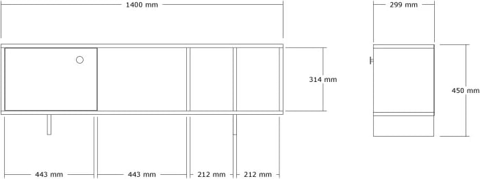 Komodë për TV, ngjyrë Atlantic Pine, Skye Decor, 140x45x29cm