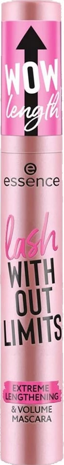 Mascara Essence Cosmetics Lash With Out Limits Extreme Lengthening & Volume, e zezë, 13ml