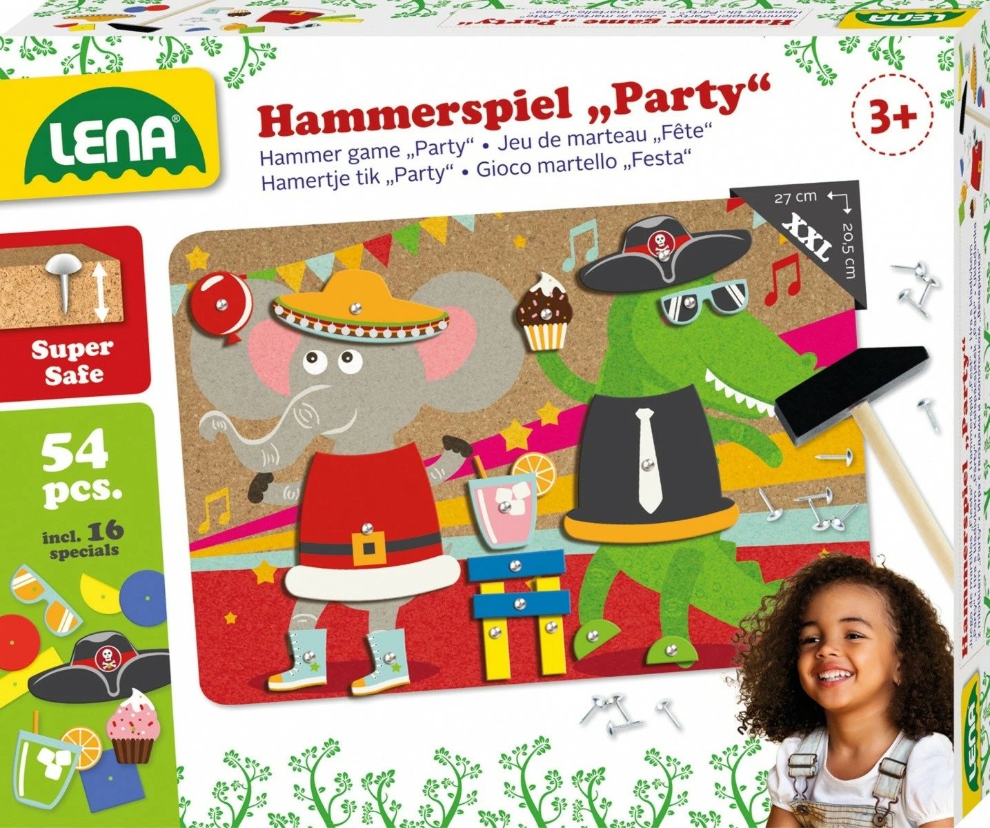 Lojë edukative Lena Przybijanka Party Set, 54 pjesë, shumëngjyrëshe