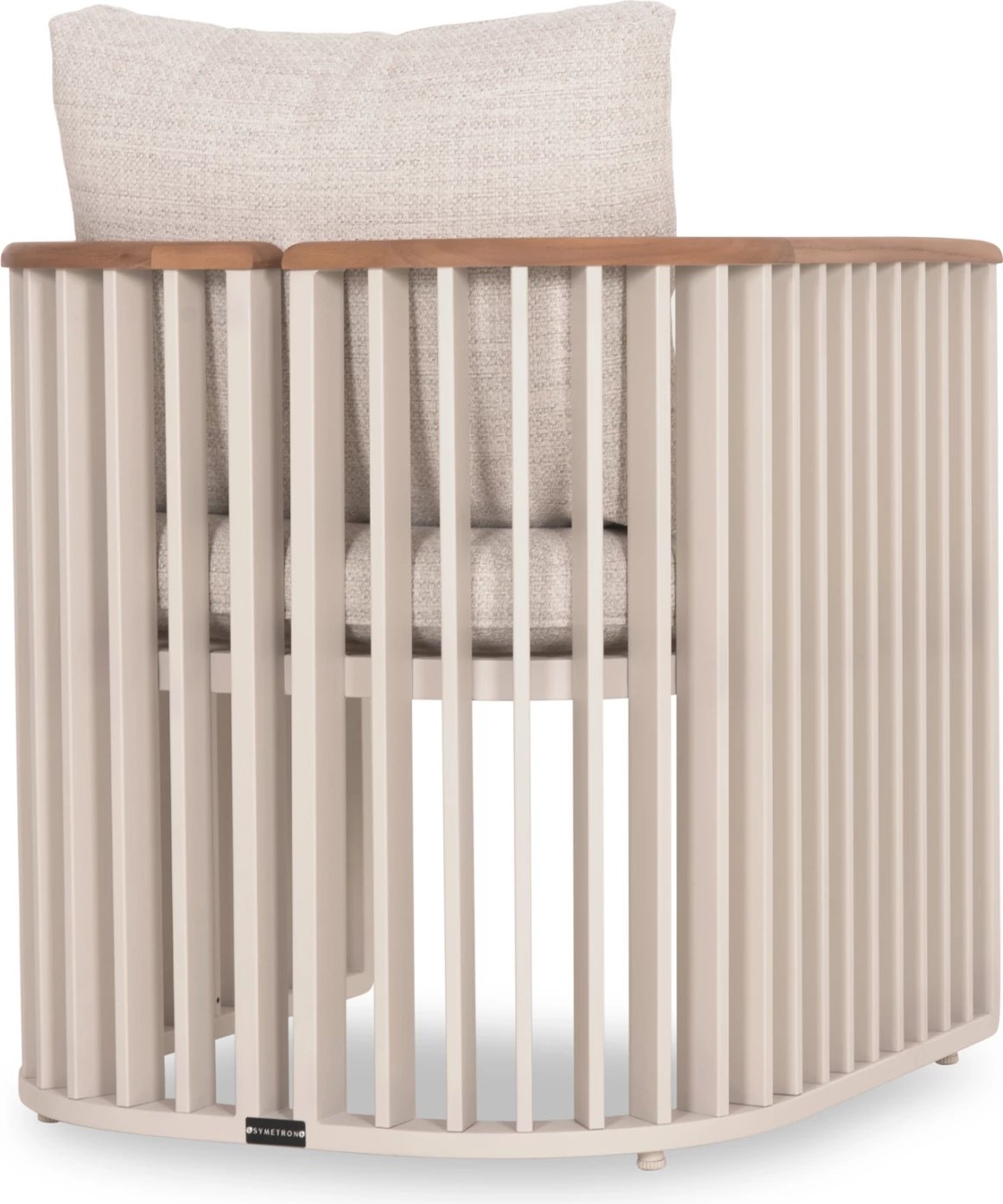 Karrige alumini për jashtë, seri ETERNITY, ngjyrë fildishi, jastëkë bezhë, 65x72x84cm