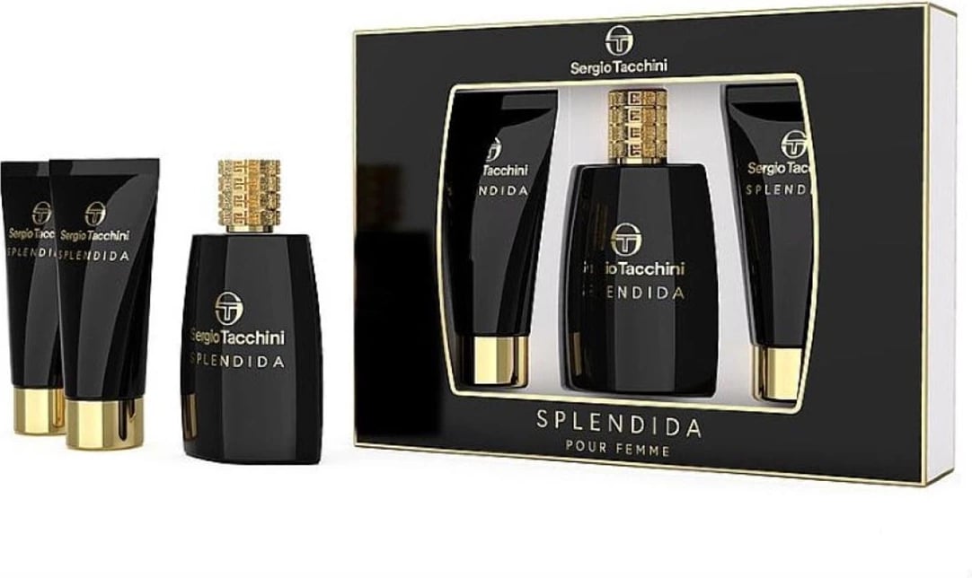 Set Eau de Parfum për femra Sergio Tacchini Splendida, 100ml + locion trupi 100ml + xhel dushi 100ml