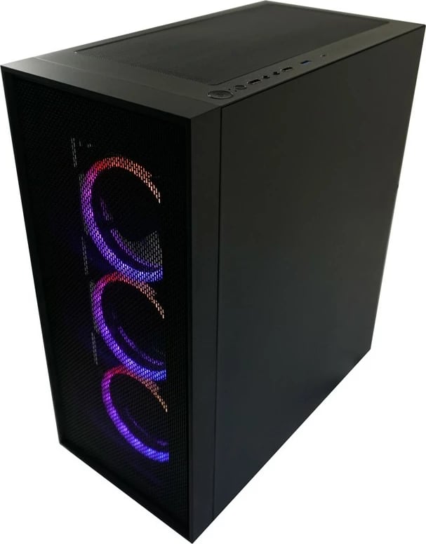 Kasë LC-Power Black_Wanderer_X Midi Tower, ATX/EATX/micro ATX/Mini-ITX, xham i temperuar, RGB, e zezë