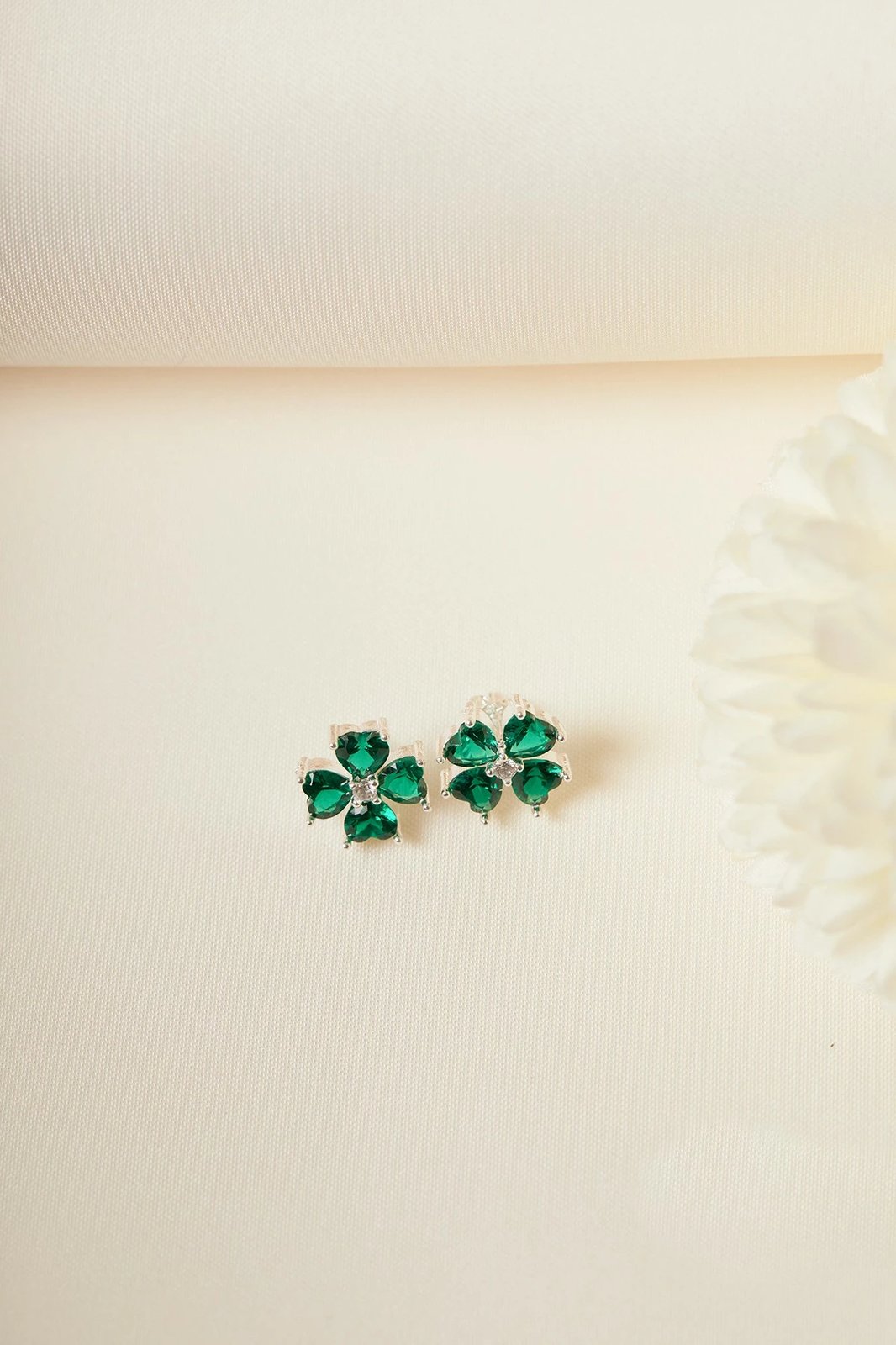 Vathë argjendi Elika, ngjyrë e gjelbër, ELKAB92211