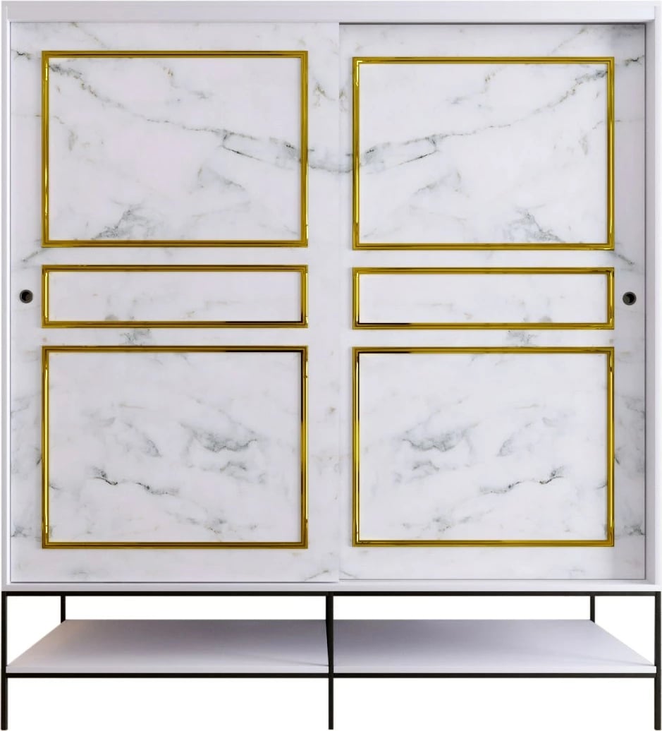 Dollap Skye Decor, Martin 190, bardhë, zi, ar