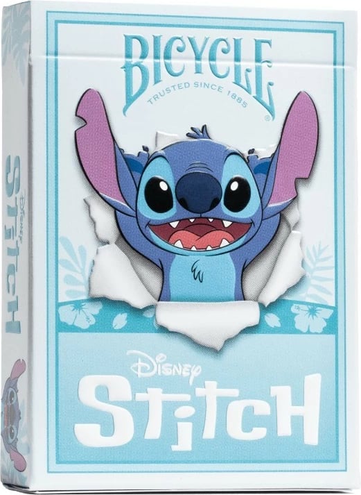 Letra loje Bicycle Disney Stitch, 52 copë, Poker size, Blu
