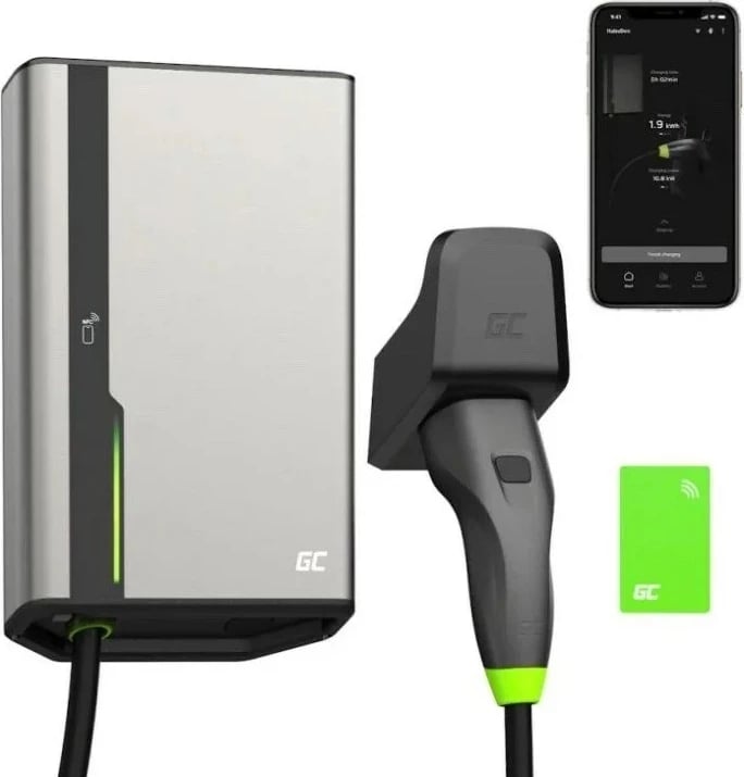 Stacion karikimi Green Cell HabuDen, 22kW, 7.5m kabllo, me NFC