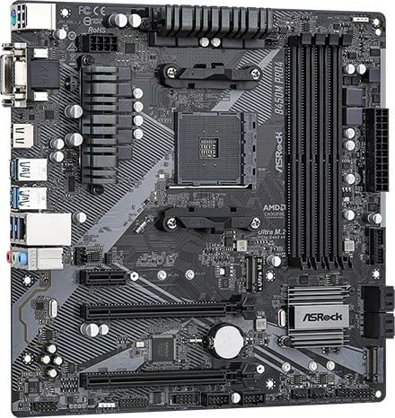 Pllakë amë ASRock B450M Pro4 R2.0, Socket AM4, uATX, 4 DDR4, e zezë