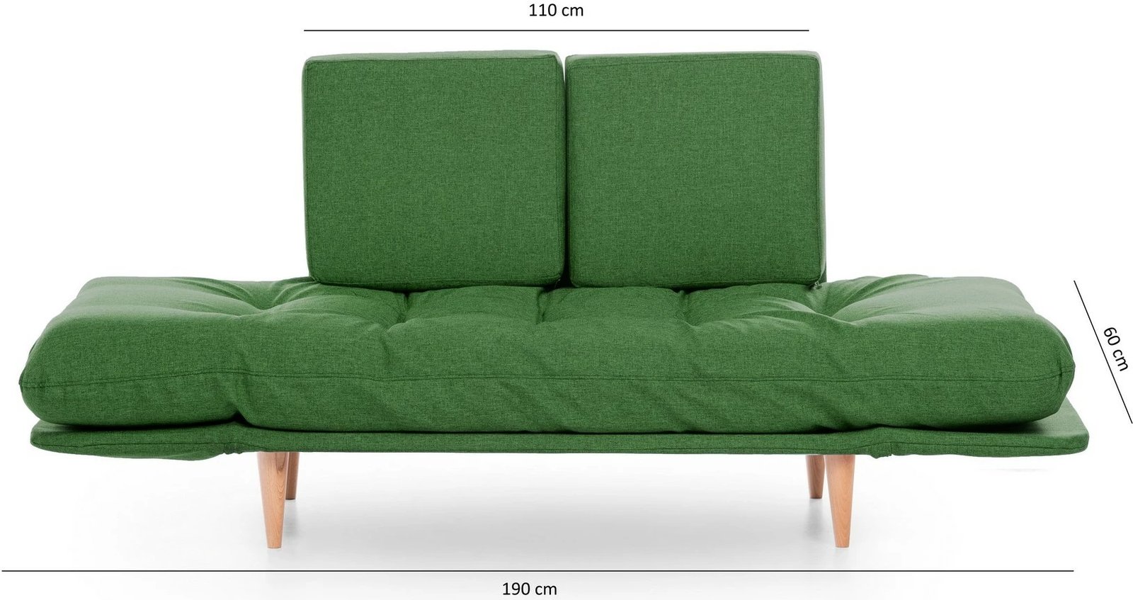 Krevat-sofá 3 vende, Nina Daybed, ngjyrë e gjelbër, GR106