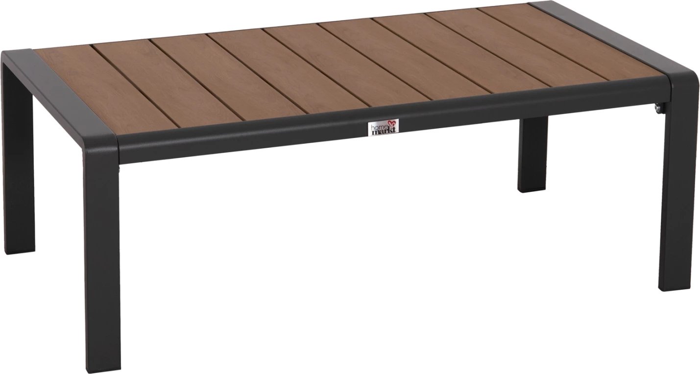 Tavolinë anësore për shezlong, alumin, ngjyrë gri e errët, polywood, BENTRY FH6276.03, 100x56x35cm