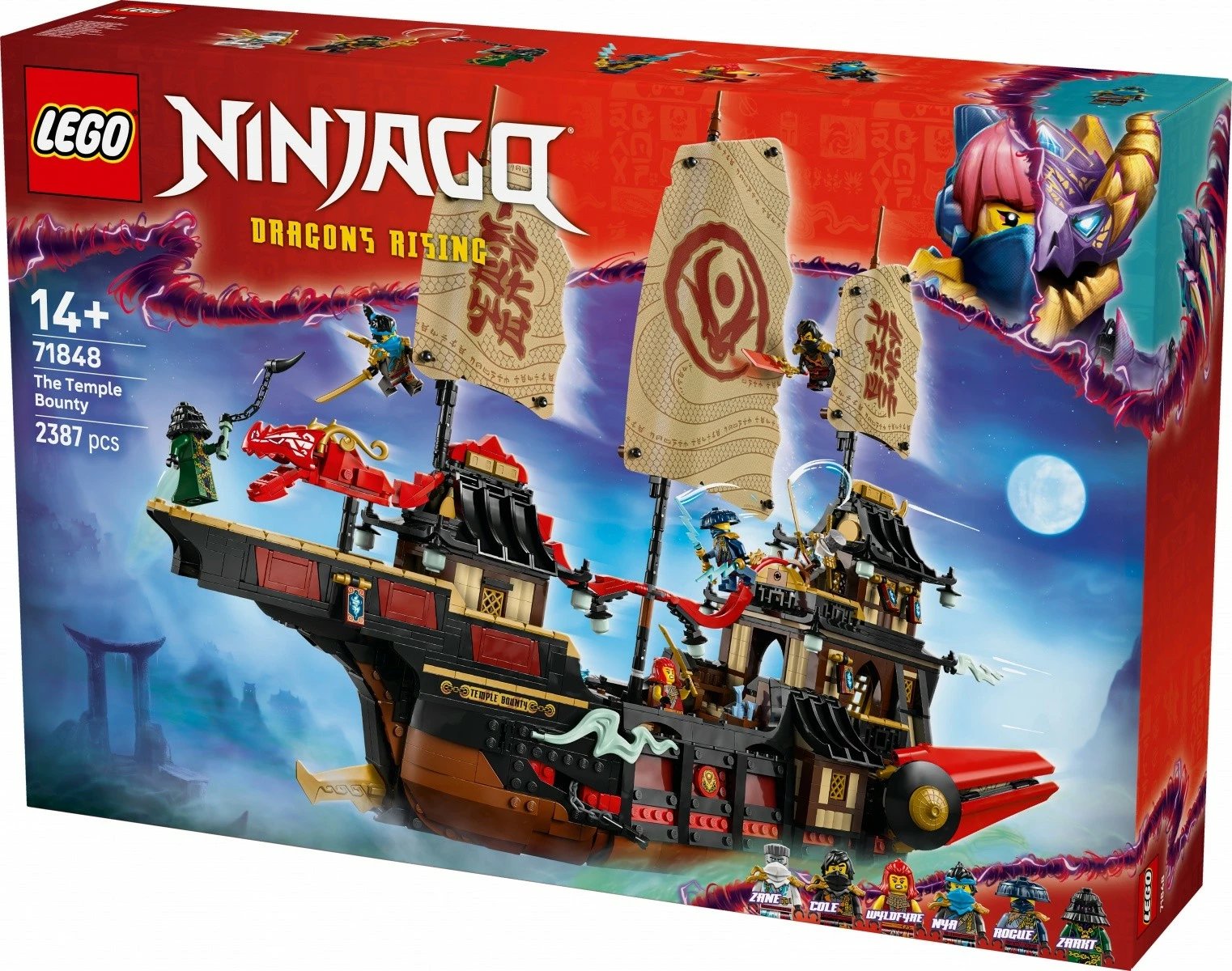 Set ndërtimi LEGO Ninjago Pearl of the Temple 71848, 2387 pjesë, për fëmijë 14+