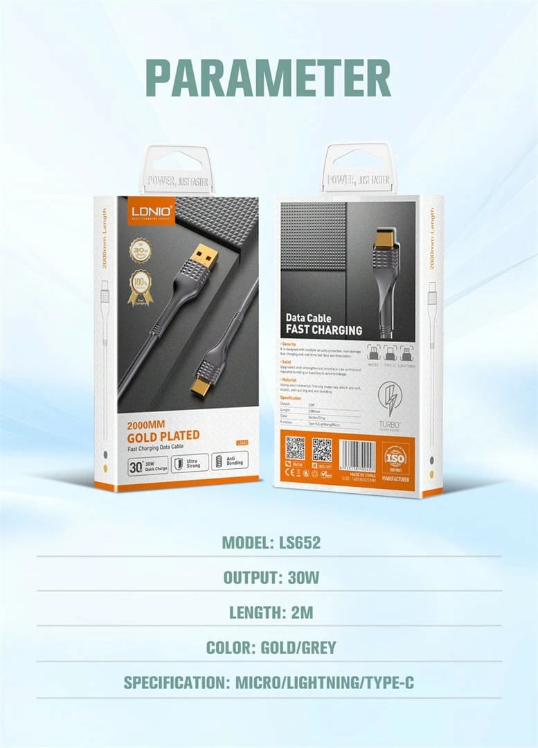 Kabllo E Karikimit LDNIO LS652 (Hiri) Kabllo E Karikimit LDNIO LS652 (Hiri)