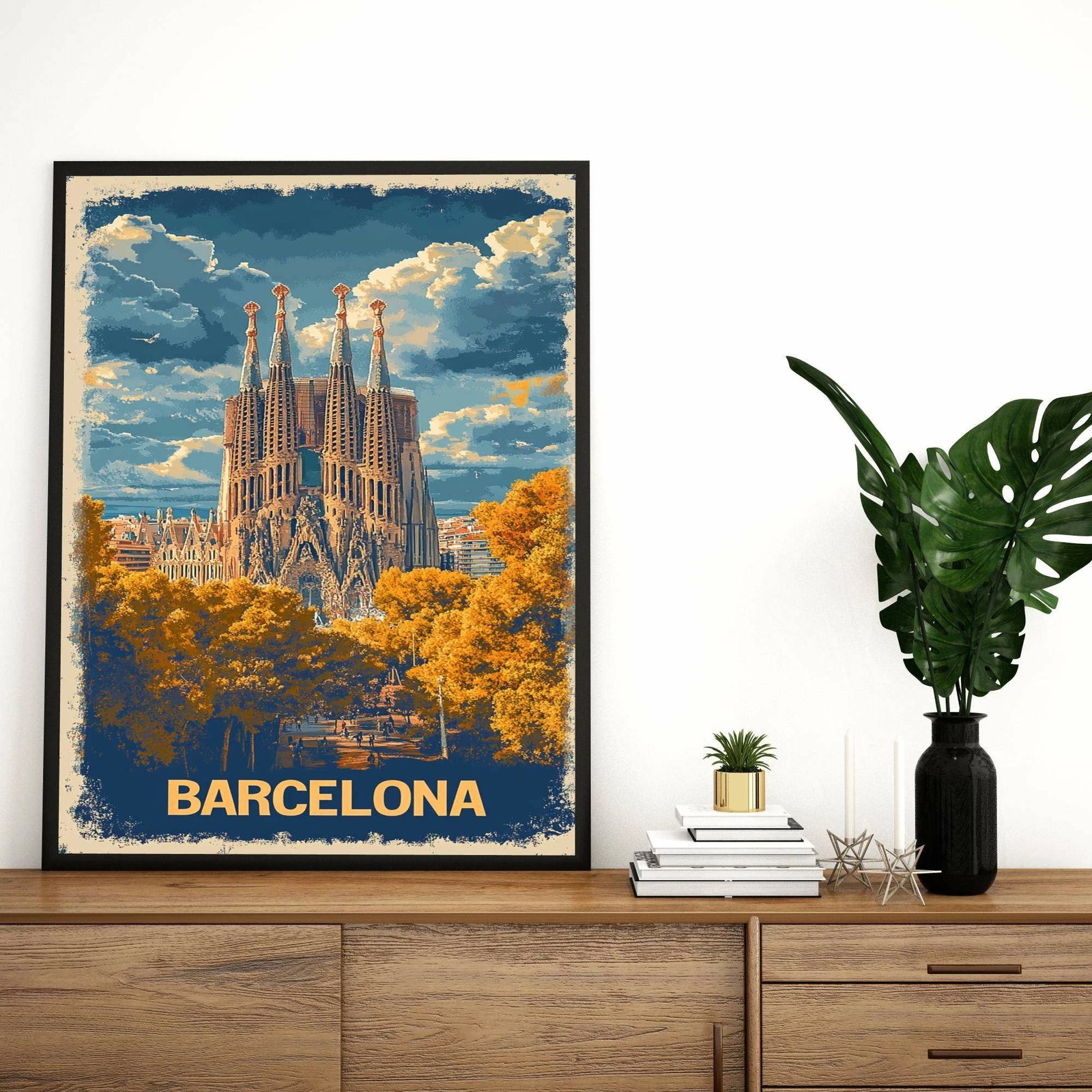 Pikturë dekorative me kornizë MDF, Wallity, Mp-00126, shumëngjyrëshe, 30x40cm