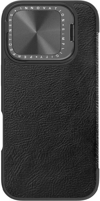 Mbështjellës Nillkin Qin Pro Leather për iPhone 16 Pro Max, i zi