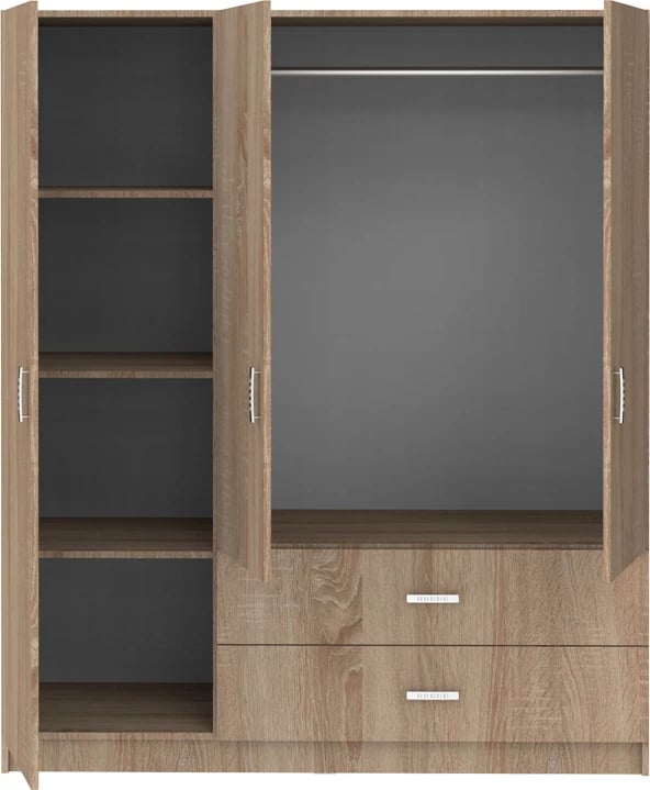 Dollap tre-dyerësh Royal, ngjyrë sonoma, 150x58x177cm