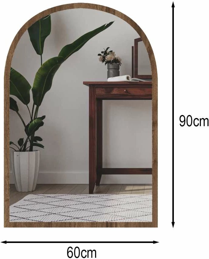 Pasqyrë dekorative, ngjyrë arre, Brilya, Skye Decor, 60x90cm