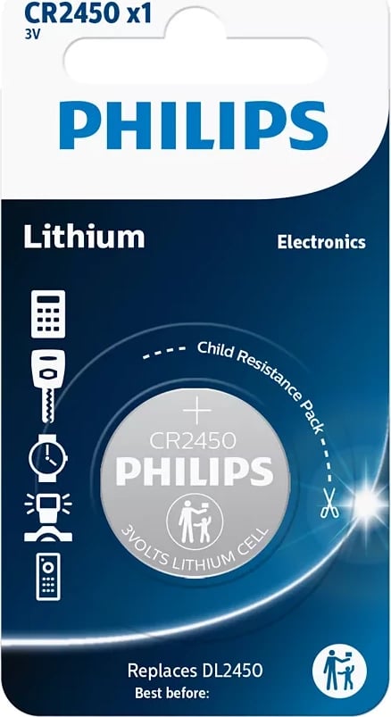BATERI PHILIPS CR2450/10B | MINI LITHIUM / 1
