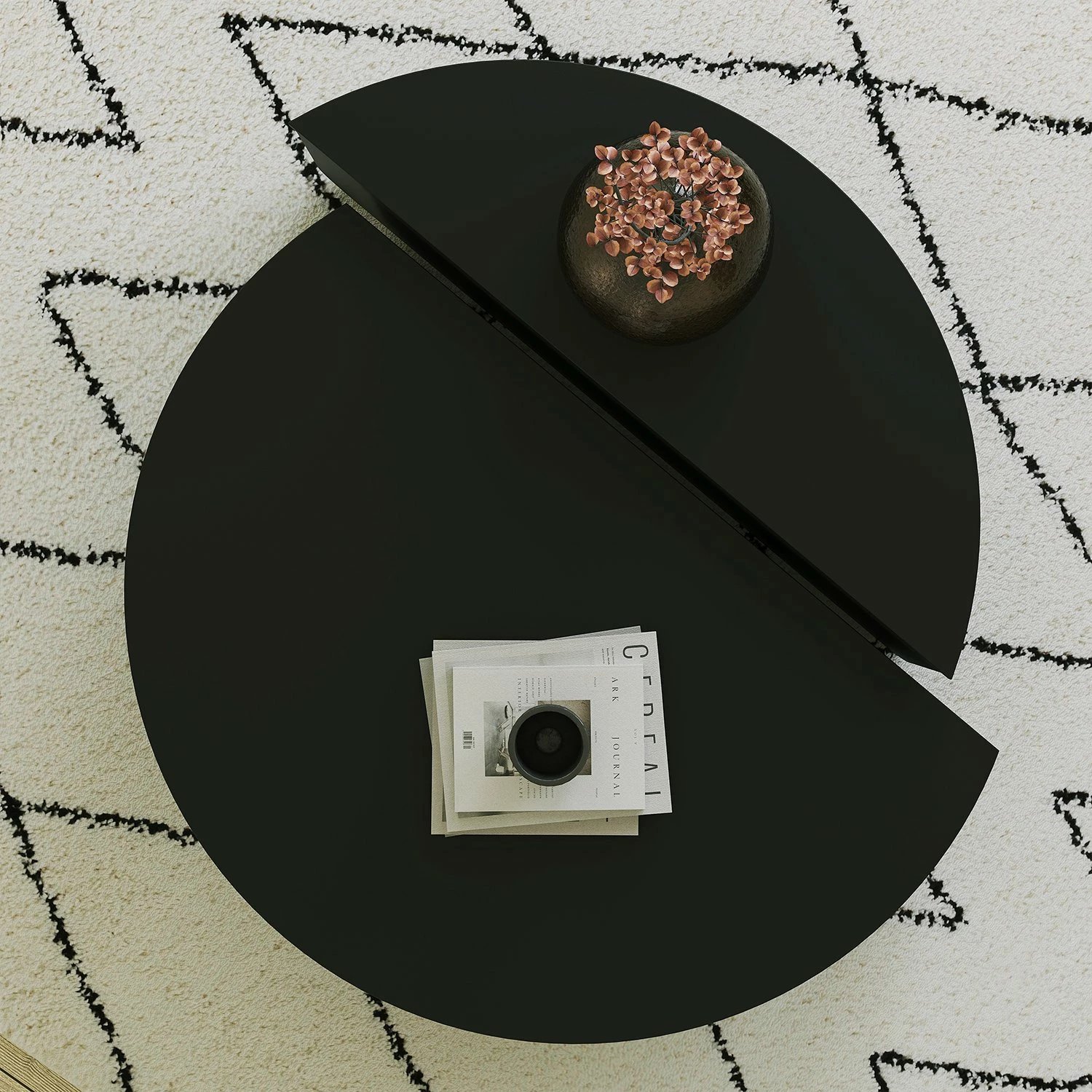 Tavolinë kafeje Skye Decor, podium, e zezë