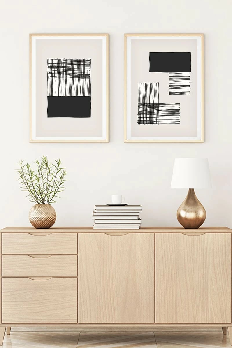 Pikturë dekorative me kornizë MDF (2 copë), Wallity, Huhu146, 30x40