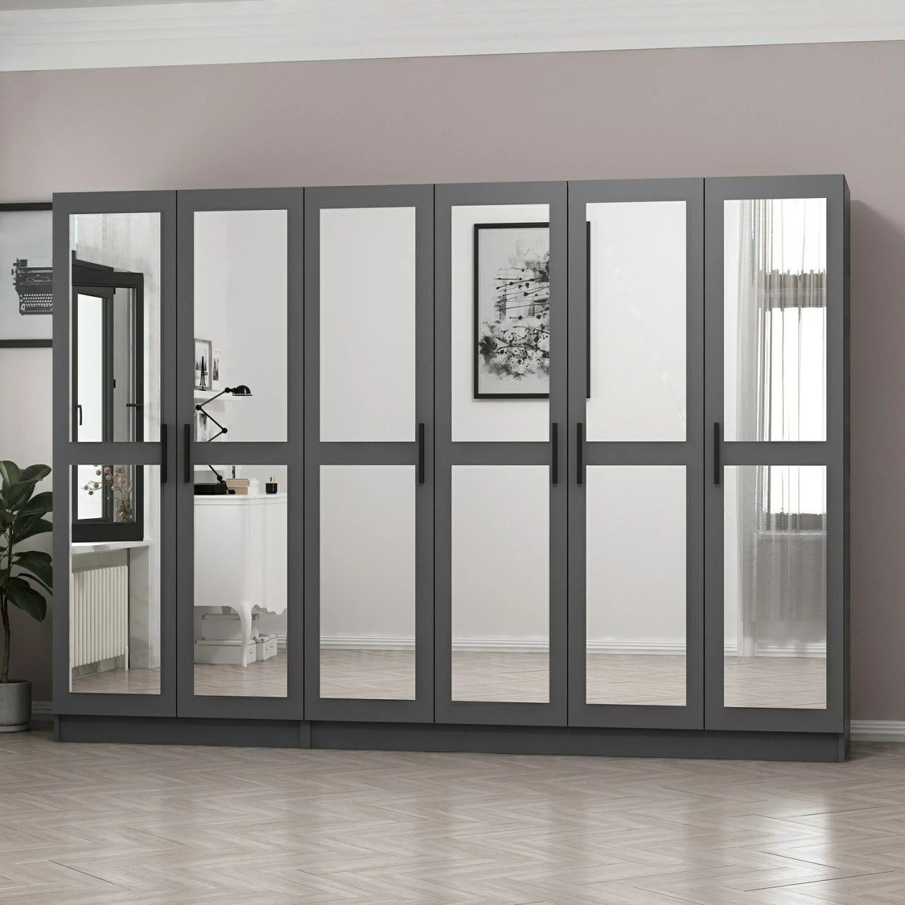 Dollap Skye Decor, ngjyrë antracit, 270x210x52cm