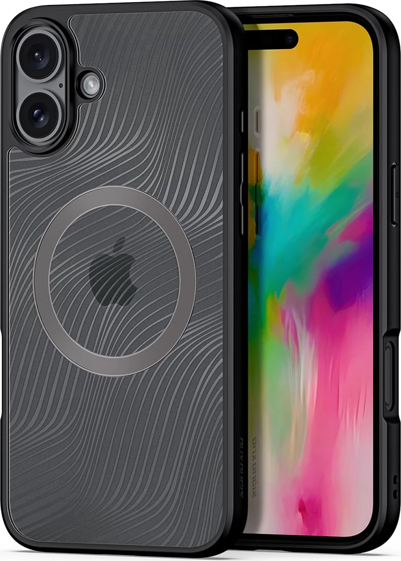 Mbështjellës Dux Ducis Aimo Mag për iPhone 16 Plus, MagSafe, i zi