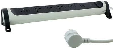 Zgjatues Legrand 049421, 5x2P+E, 1.5m, me USB A/C, Bardhë-Zi