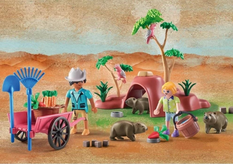 Set figurash Playmobil Wiltopia 71625 Wombat Shelter, plastikë, 47 pjesë