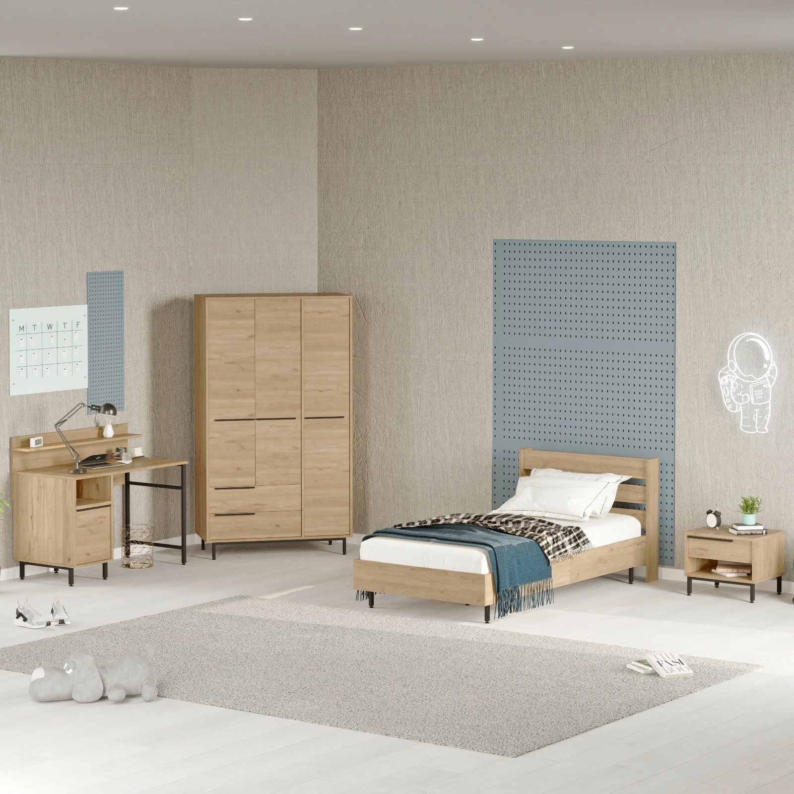 Set dhome për të rinj Skye Decor, ON24-S, ngjyrë lisi