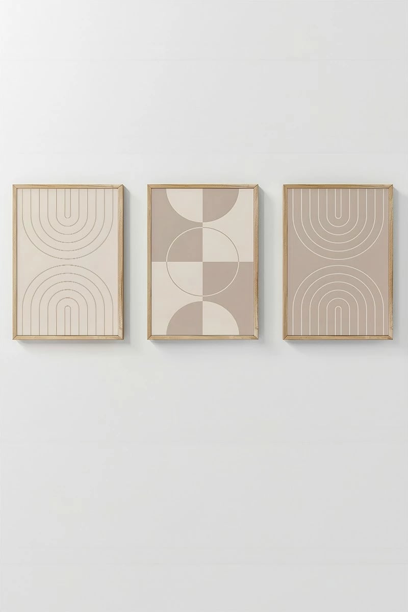 Pikturë dekorative me kornizë, set prej 3 copash, Wallity, 3Dartsohoset22