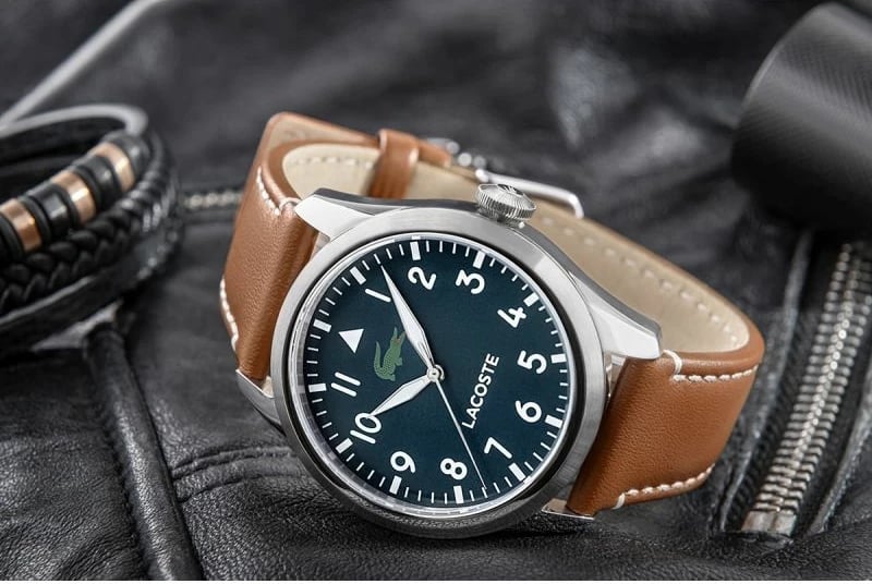 Orë dore për meshkuj Lacoste, kafe/blu