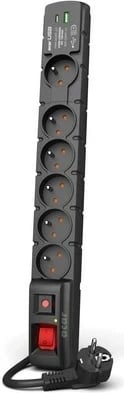 Shirit rryme ACAR S6 USB A+C, 3M, 6x 230V, PD 3.0 QC, i zi