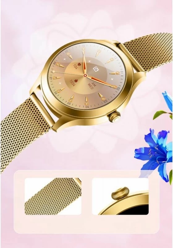 Smartwatch Gravity për femra, gold