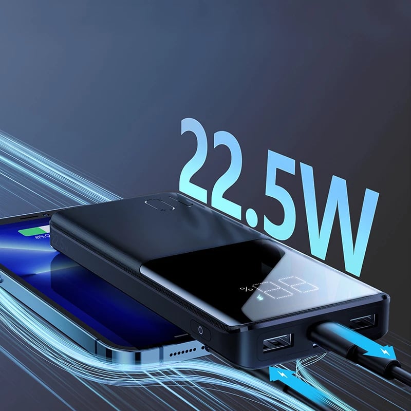 Powerbank Joyroom JR-QP191, 10000mAh, 22.5W, me kabllo USB-C, e zezë