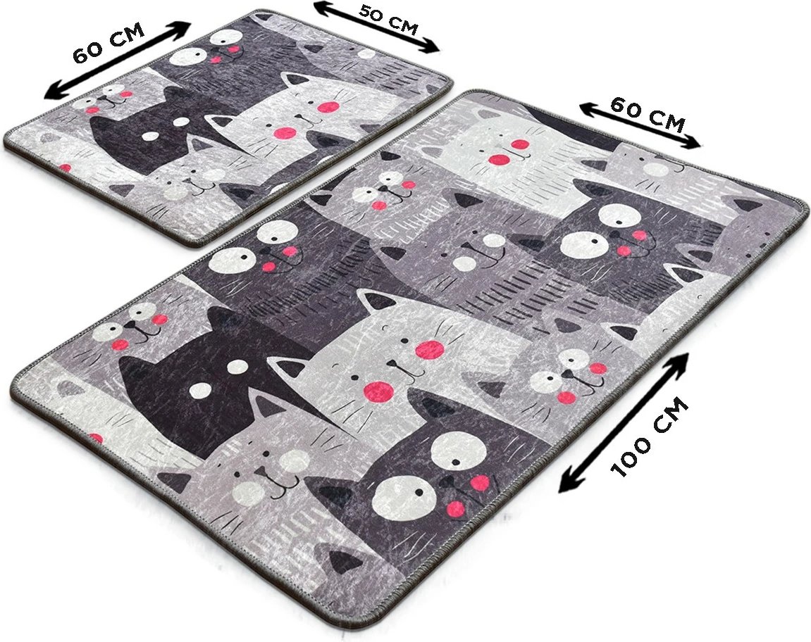 Set tapetash për banjo, 2 copë, Mijölnir Meow, gri