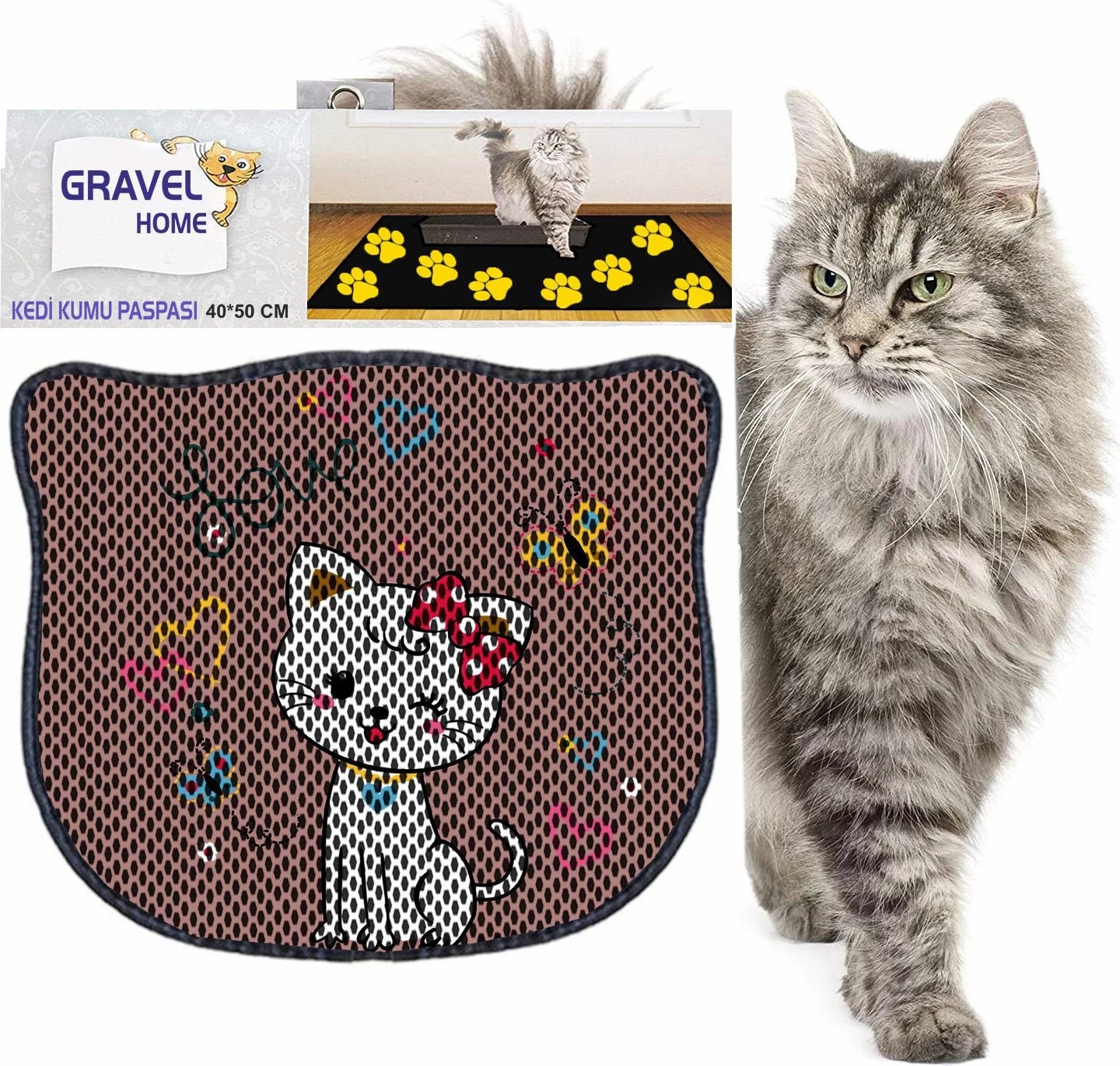 Tapet për rërë mace, shumëngjyrësh, Paws & Whiskers, Kdkafa0059