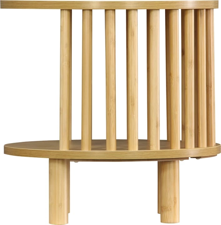 Tavolinë anësore Nodial MDF/Bamboo ngjyrë natyrale D40x40cm