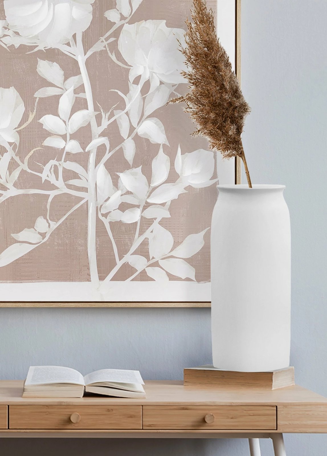 Vazo dekorative Evila Originals, e bardhë, DKR0486, 18x18x41cm Vazo dekorative Evila Originals, e bardhë, DKR0486, 18x18x41cm