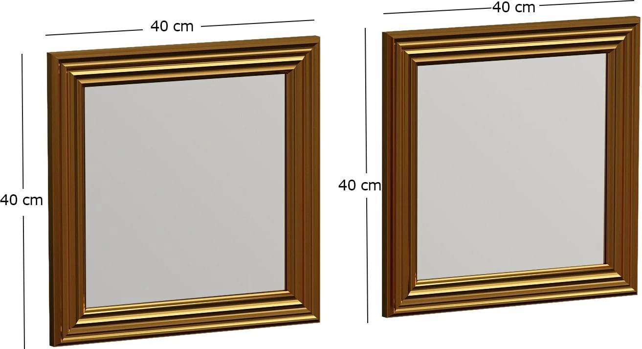 Set pasqyrash (2 copë), Skye Decor, ngjyrë ari