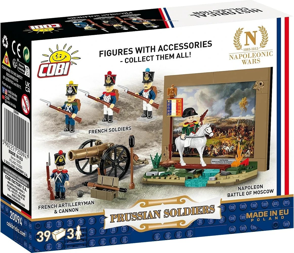 Set blloqe ndërtimi, Cobi, Prussian Soldiers COBI-20094, 39 pjesë, 3 figura, seria Napoleonic Wars