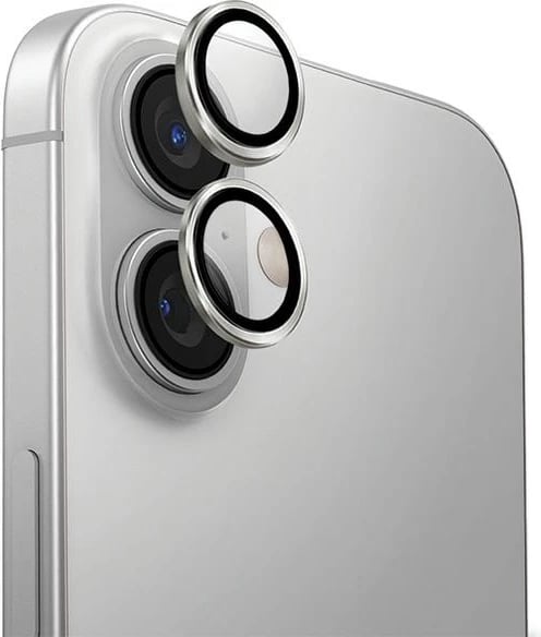 Mbrojtës lentash alumini UNIQ Optix për iPhone 16 / iPhone 16 Plus, Argjend