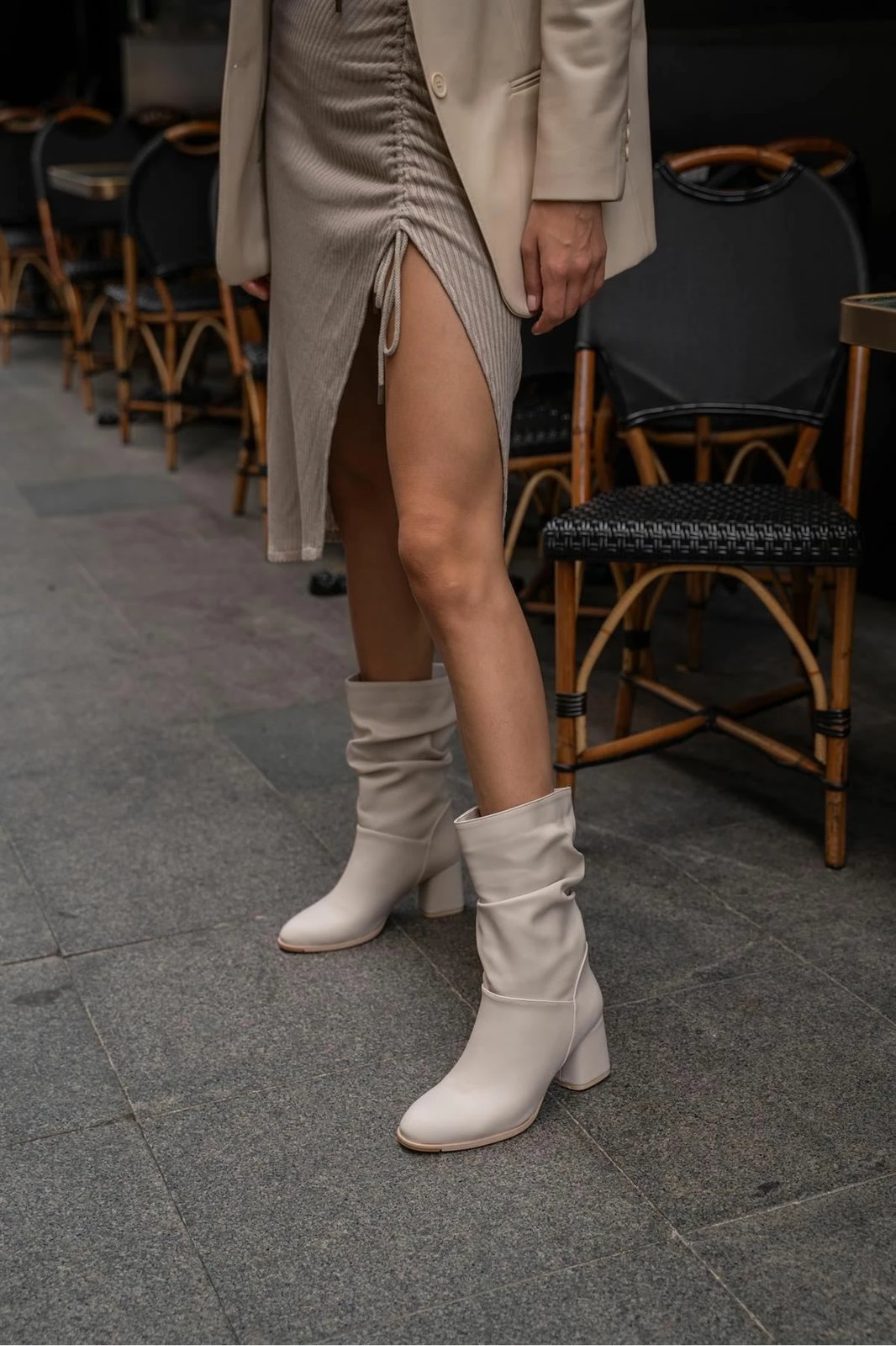 Çizme për gra, ngjyrë bezhë, Jumeon, MK1350123KR20-001