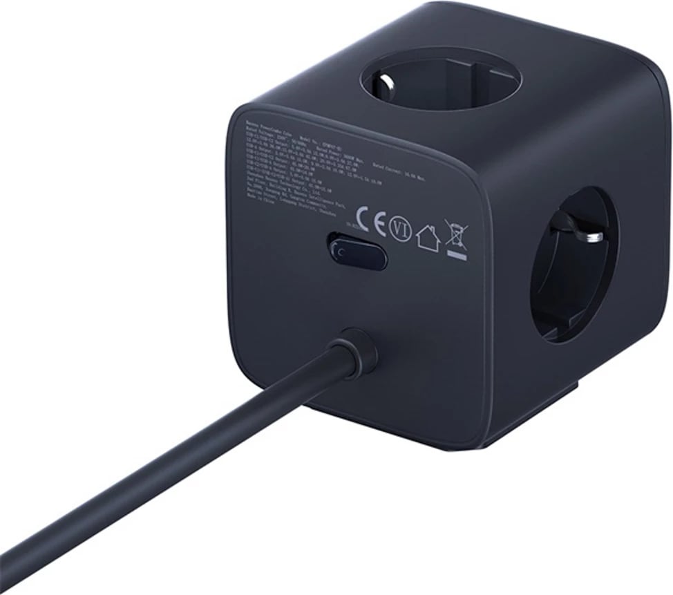 Prizë shumëfunksionale Baseus EnerFill FA11, 67W, 3x prizë EU + USB-A/USB-C, 1.5m, e zezë