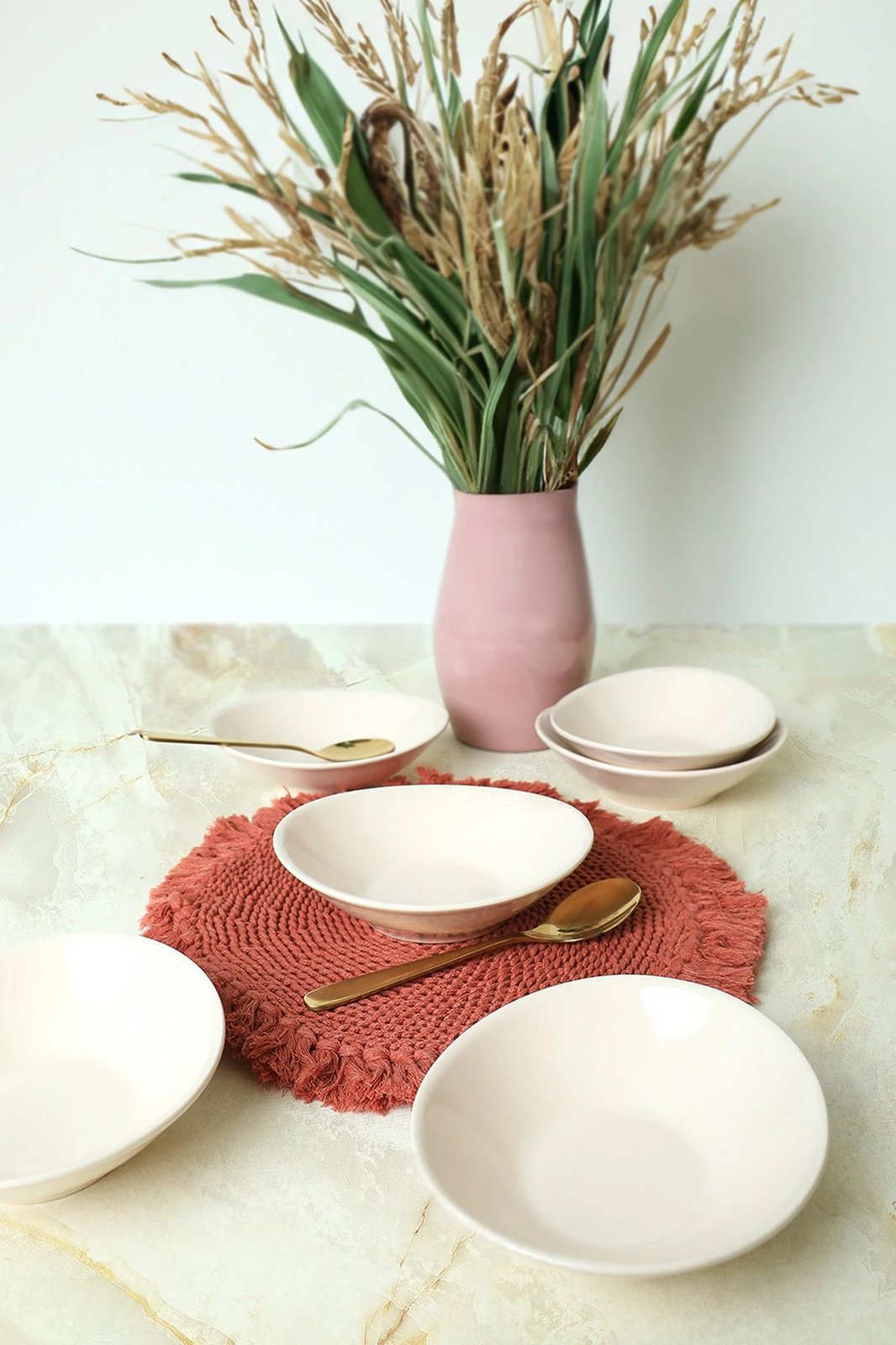 Set tasash qeramike, krem, 6 copë, Hermia Concept, X0001651800000000000000000