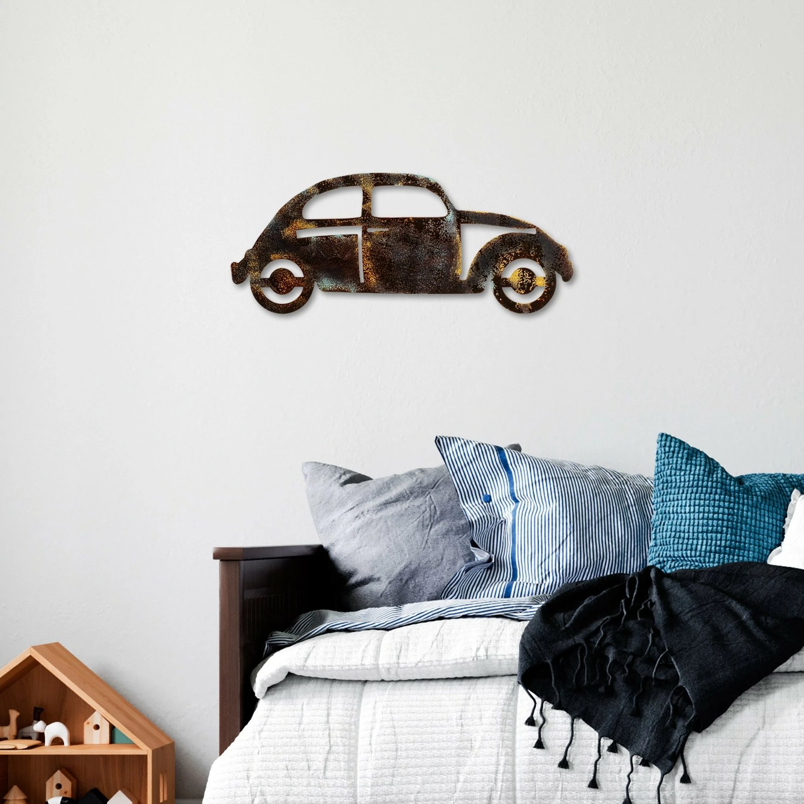 Aksesor dekorativ metalik për mur, veturë, Wallity, Car 18