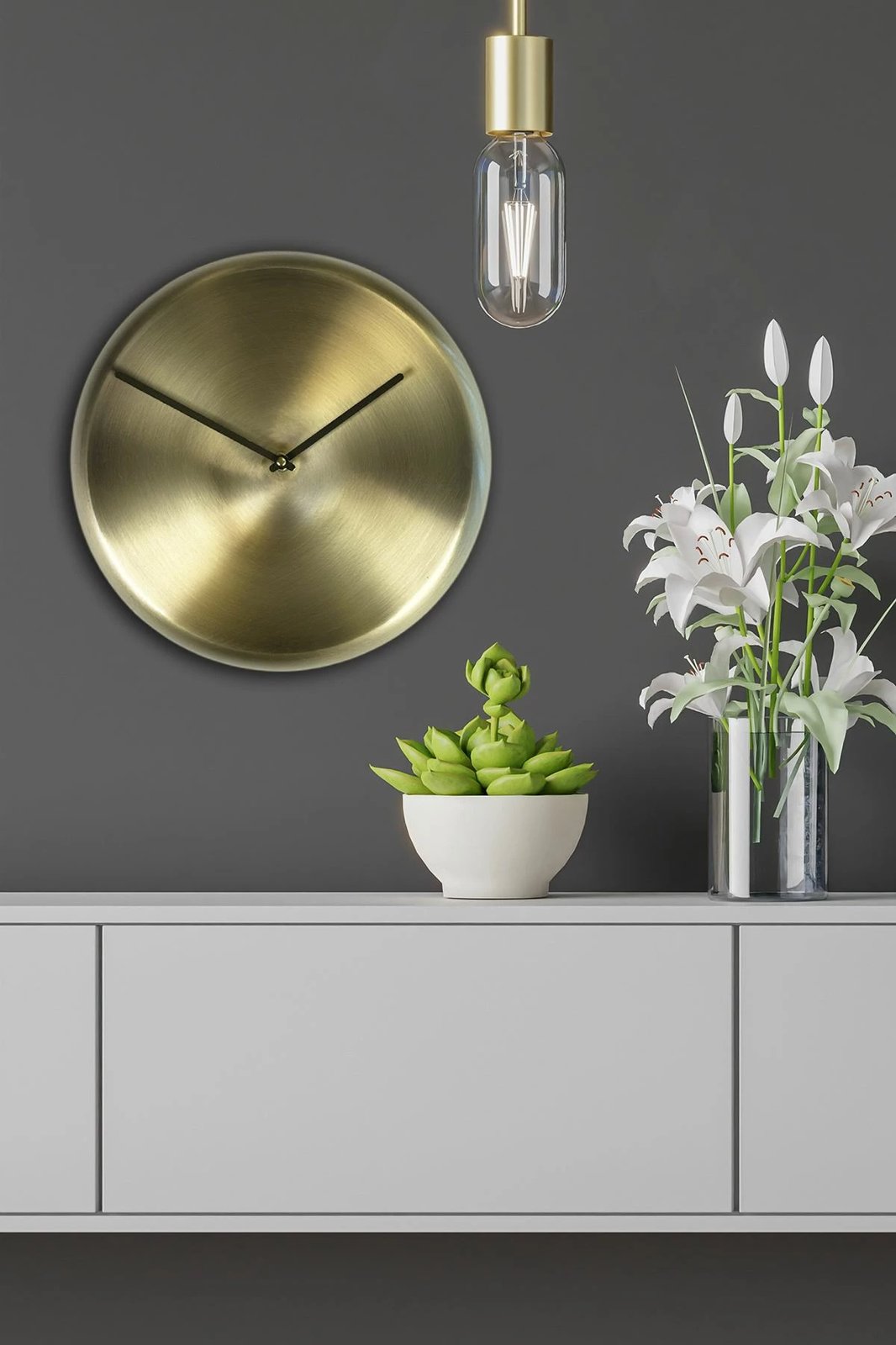 Orë muri dekorative metalike, ngjyrë kaki, Wallity, 30x30cm