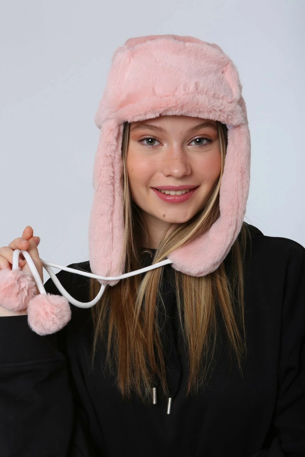 Kapelë dimri për femra, ngjyrë rozë e lehtë, Jumeon, Bere1103