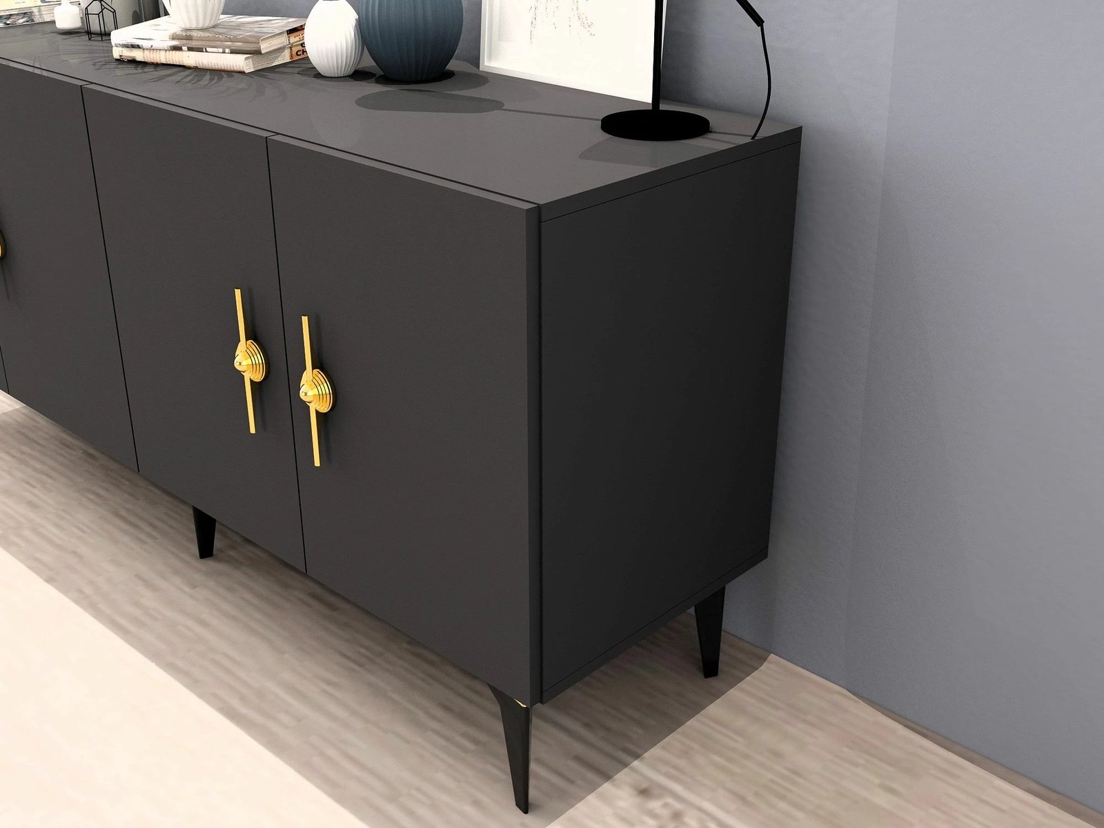 Konsolë Skye Decor, ngjyrë antracit, Zenit