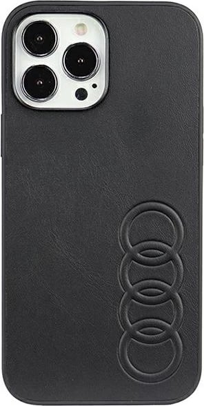 Mbështjellës Audi për iPhone 13 Pro Max 6.7", lëkurë sintetike, zi