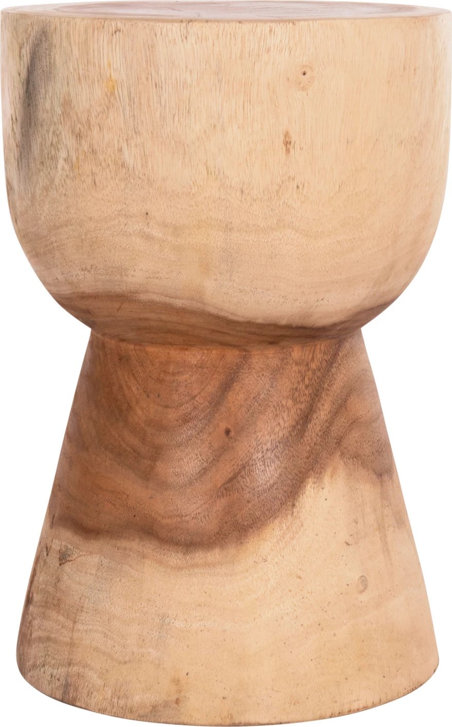 Stool i rrumbullakët MAMBA, dru suar natyral, FH9901.11, 30x45cm