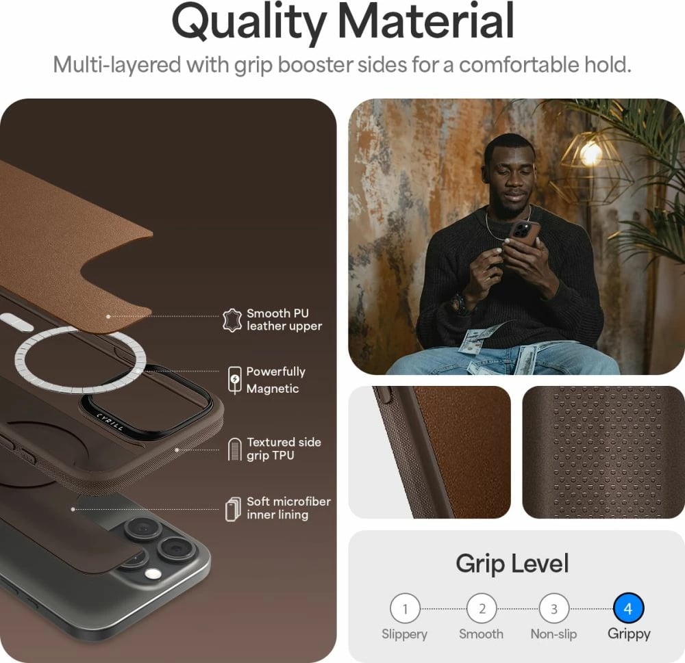 Mbështjellës Spigen Cyrill Kajuk Mag për iPhone 16 Pro Max, Kafe